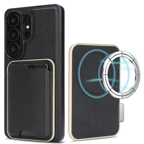 Kalebol Slim MagSafe Ring Magnetic Card Bag Leather Phone Case, For Samsung Galaxy S26 Ultra 5G, For Samsung Galaxy S25 Edge 5G, For Samsung Galaxy S25 5G, For Samsung Galaxy S25+ 5G, For Samsung Galaxy S25 Ultra 5G, For Samsung Galaxy S24 Ultra 5G    ...