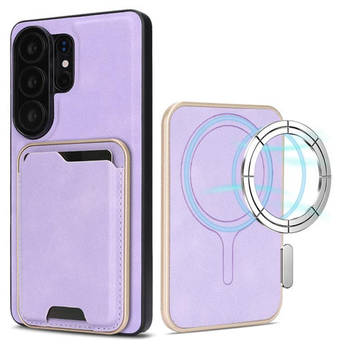 Kalebol Slim MagSafe Ring Magnetic Card Bag Leather Phone Case, For Samsung Galaxy S26 Ultra 5G, For Samsung Galaxy S25 Edge 5G, For Samsung Galaxy S25 5G, For Samsung Galaxy S25+ 5G, For Samsung Galaxy S25 Ultra 5G, For Samsung Galaxy S24 Ultra 5G    ...