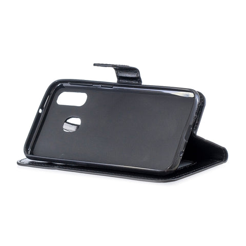 Crazy Horse Texture Horizontal Flip Leather Case with Holder & Card Slots & Wallet & Photo Frame, For Galaxy A20E
