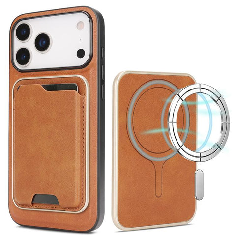 Kalebol Slim MagSafe Ring Magnetic Card Bag Leather Phone Case, For iPhone Duo, For iPhone 18 Pro, For iPhone 18 Pro Max, For iPhone 17 Pro Max, For iPhone 17 Pro, For iPhone 17, For iPhone Air