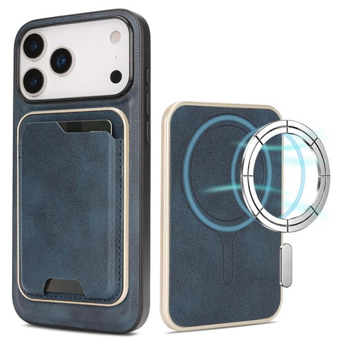 Kalebol Slim MagSafe Ring Magnetic Card Bag Leather Phone Case, For iPhone Duo, For iPhone 18 Pro, For iPhone 18 Pro Max, For iPhone 17 Pro Max, For iPhone 17 Pro, For iPhone 17, For iPhone Air