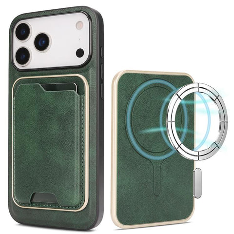 Kalebol Slim MagSafe Ring Magnetic Card Bag Leather Phone Case, For iPhone Duo, For iPhone 18 Pro, For iPhone 18 Pro Max, For iPhone 17 Pro Max, For iPhone 17 Pro, For iPhone 17, For iPhone Air