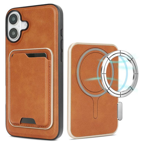 Kalebol Slim MagSafe Ring Magnetic Card Bag Leather Phone Case, For iPhone Duo, For iPhone 18 Pro, For iPhone 18 Pro Max, For iPhone 17 Pro Max, For iPhone 17 Pro, For iPhone 17, For iPhone Air