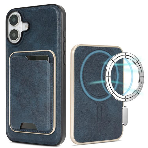 Kalebol Slim MagSafe Ring Magnetic Card Bag Leather Phone Case, For iPhone Duo, For iPhone 18 Pro, For iPhone 18 Pro Max, For iPhone 17 Pro Max, For iPhone 17 Pro, For iPhone 17, For iPhone Air