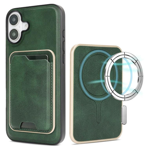 Kalebol Slim MagSafe Ring Magnetic Card Bag Leather Phone Case, For iPhone Duo, For iPhone 18 Pro, For iPhone 18 Pro Max, For iPhone 17 Pro Max, For iPhone 17 Pro, For iPhone 17, For iPhone Air