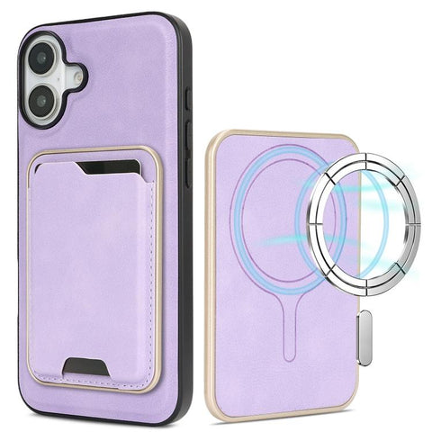 Kalebol Slim MagSafe Ring Magnetic Card Bag Leather Phone Case, For iPhone Duo, For iPhone 18 Pro, For iPhone 18 Pro Max, For iPhone 17 Pro Max, For iPhone 17 Pro, For iPhone 17, For iPhone Air