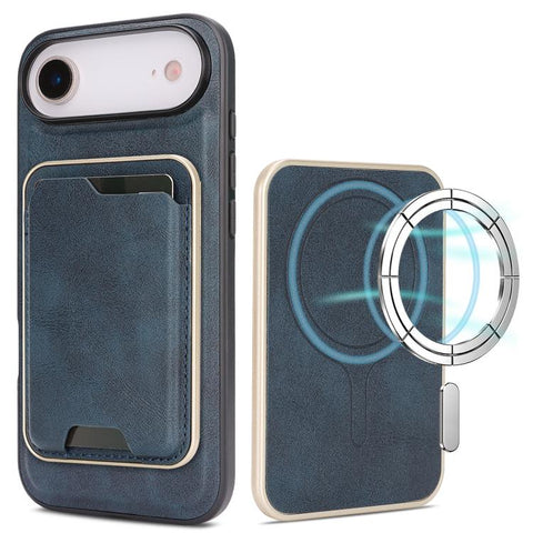 Kalebol Slim MagSafe Ring Magnetic Card Bag Leather Phone Case, For iPhone Duo, For iPhone 18 Pro, For iPhone 18 Pro Max, For iPhone 17 Pro Max, For iPhone 17 Pro, For iPhone 17, For iPhone Air