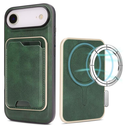 Kalebol Slim MagSafe Ring Magnetic Card Bag Leather Phone Case, For iPhone Duo, For iPhone 18 Pro, For iPhone 18 Pro Max, For iPhone 17 Pro Max, For iPhone 17 Pro, For iPhone 17, For iPhone Air