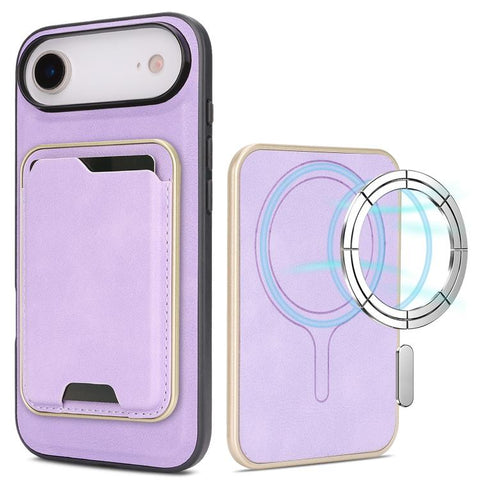 Kalebol Slim MagSafe Ring Magnetic Card Bag Leather Phone Case, For iPhone Duo, For iPhone 18 Pro, For iPhone 18 Pro Max, For iPhone 17 Pro Max, For iPhone 17 Pro, For iPhone 17, For iPhone Air