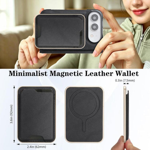 Kalebol Slim MagSafe Ring Magnetic Card Bag Leather Phone Case, For iPhone Duo, For iPhone 18 Pro, For iPhone 18 Pro Max, For iPhone 17 Pro Max, For iPhone 17 Pro, For iPhone 17, For iPhone Air