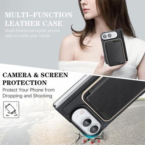 Kalebol Slim MagSafe Ring Magnetic Card Bag Leather Phone Case, For iPhone Duo, For iPhone 18 Pro, For iPhone 18 Pro Max, For iPhone 17 Pro Max, For iPhone 17 Pro, For iPhone 17, For iPhone Air