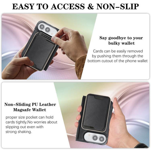 Kalebol Slim MagSafe Ring Magnetic Card Bag Leather Phone Case, For iPhone Duo, For iPhone 18 Pro, For iPhone 18 Pro Max, For iPhone 17 Pro Max, For iPhone 17 Pro, For iPhone 17, For iPhone Air