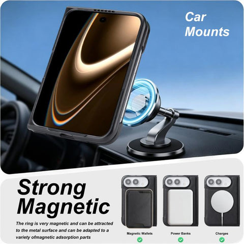 Kalebol Slim MagSafe Ring Magnetic Card Bag Leather Phone Case, For iPhone Duo, For iPhone 18 Pro, For iPhone 18 Pro Max, For iPhone 17 Pro Max, For iPhone 17 Pro, For iPhone 17, For iPhone Air