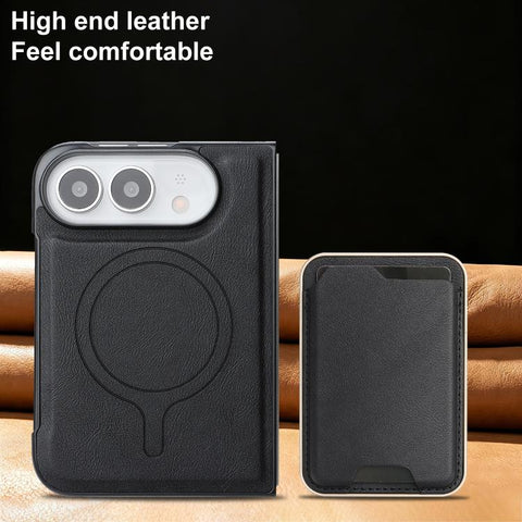 Kalebol Slim MagSafe Ring Magnetic Card Bag Leather Phone Case, For iPhone Duo, For iPhone 18 Pro, For iPhone 18 Pro Max, For iPhone 17 Pro Max, For iPhone 17 Pro, For iPhone 17, For iPhone Air