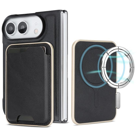 Kalebol Slim MagSafe Ring Magnetic Card Bag Leather Phone Case, For iPhone Duo, For iPhone 18 Pro, For iPhone 18 Pro Max, For iPhone 17 Pro Max, For iPhone 17 Pro, For iPhone 17, For iPhone Air