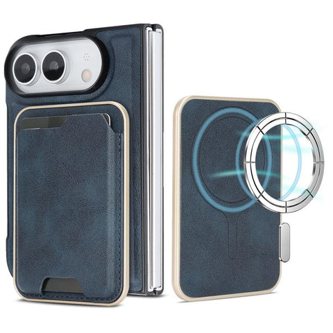 Kalebol Slim MagSafe Ring Magnetic Card Bag Leather Phone Case, For iPhone Duo, For iPhone 18 Pro, For iPhone 18 Pro Max, For iPhone 17 Pro Max, For iPhone 17 Pro, For iPhone 17, For iPhone Air