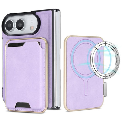 Kalebol Slim MagSafe Ring Magnetic Card Bag Leather Phone Case, For iPhone Duo, For iPhone 18 Pro, For iPhone 18 Pro Max, For iPhone 17 Pro Max, For iPhone 17 Pro, For iPhone 17, For iPhone Air