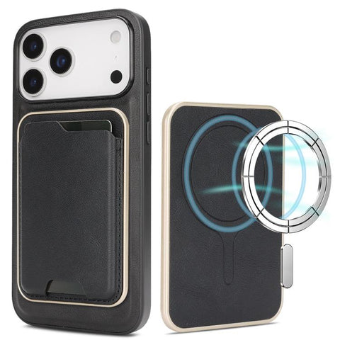 Kalebol Slim MagSafe Ring Magnetic Card Bag Leather Phone Case, For iPhone Duo, For iPhone 18 Pro, For iPhone 18 Pro Max, For iPhone 17 Pro Max, For iPhone 17 Pro, For iPhone 17, For iPhone Air