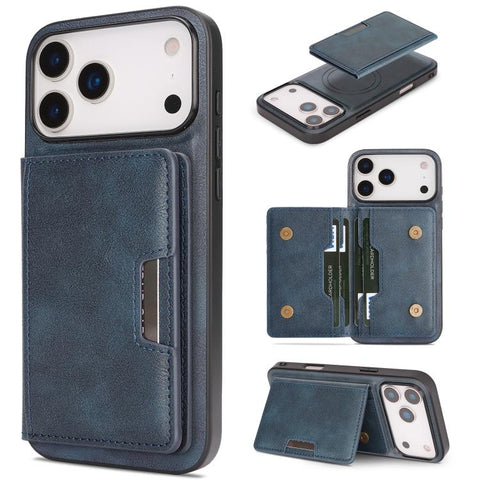 Kalebol Strong MagSafe Magnetic Two-Fold Card Bag Leather Phone Case, For iPhone Duo, For iPhone 18 Pro, For iPhone 18 Pro Max, For iPhone 17 Pro Max, For iPhone 17 Pro, For iPhone 17, For iPhone Air, For iPhone 17e / 16e