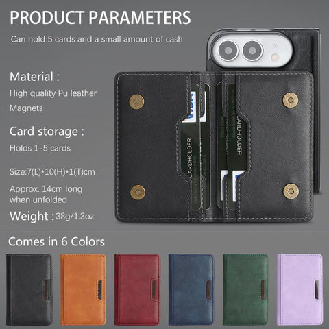 Kalebol Strong MagSafe Magnetic Two-Fold Card Bag Leather Phone Case, For iPhone Duo, For iPhone 18 Pro, For iPhone 18 Pro Max, For iPhone 17 Pro Max, For iPhone 17 Pro, For iPhone 17, For iPhone Air, For iPhone 17e / 16e