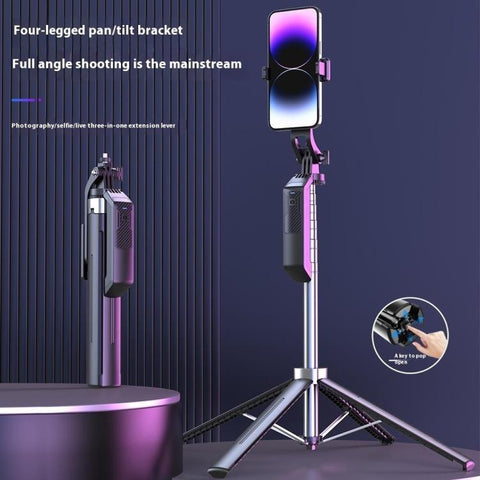 P18 Portable Travel Selfie Stick Retractable Anti-Shake Gimbal Phone Holder, P18