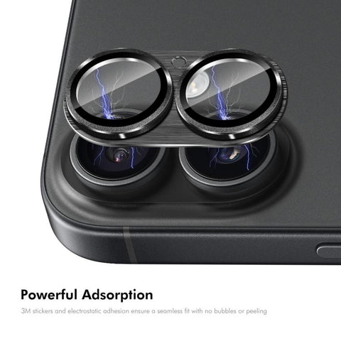 ENKAY Anti-reflection Camera Lens Brushed Aluminium Alloy Tempered Glass Film, For iPhone 17