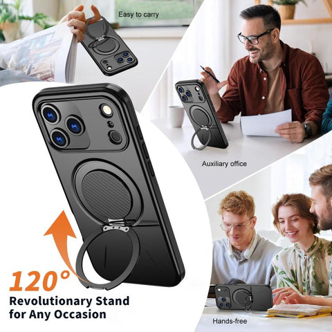 Kalebol Magnetic MagSafe Rotation Holder PC Phone Case, For iPhone 18 Pro, For iPhone 18 Pro Max, For iPhone 17e / 16e, For iPhone 17 Pro Max, For iPhone 17 Pro, For iPhone 17