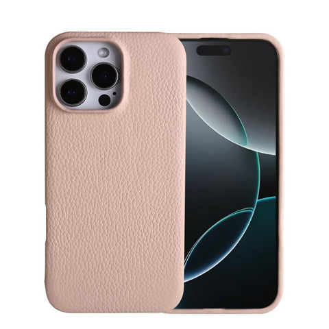 Litchi Texture Genuine Leather MagSafe Back Phone Case, For iPhone 16 Pro Max, For iPhone 16 Pro, For iPhone 15 Pro Max, For iPhone 15 Pro, For iPhone 14 Pro