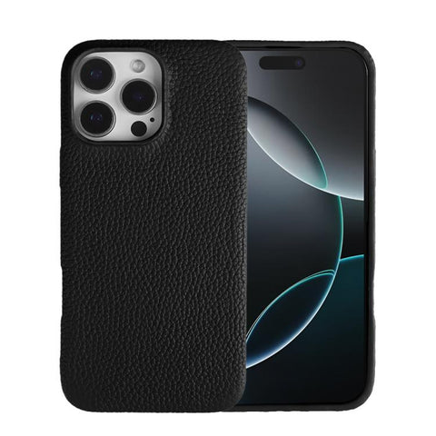 Litchi Texture Genuine Leather MagSafe Back Phone Case, For iPhone 16 Pro Max, For iPhone 16 Pro, For iPhone 15 Pro Max, For iPhone 15 Pro, For iPhone 14 Pro
