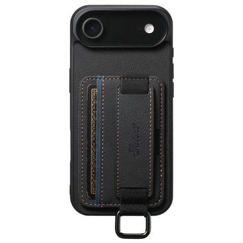Suteni H13 Litchi Leather Wrist Strap Wallet Back Phone Case, For iPhone 18, For iPhone 18 Pro, For iPhone 18 Pro Max, For iPhone 17 Pro Max, For iPhone 17 Pro, For iPhone 17, For iPhone Air