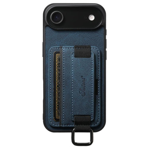 Suteni H13 Litchi Leather Wrist Strap Wallet Back Phone Case, For iPhone 18, For iPhone 18 Pro, For iPhone 18 Pro Max, For iPhone 17 Pro Max, For iPhone 17 Pro, For iPhone 17, For iPhone Air