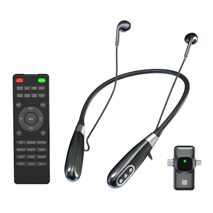 E8 Built-in Sound Card Wireless Neck-Mounted Microphone Gaming Voice Chat Headset, E8