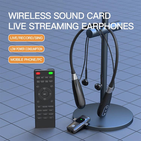 E8 Built-in Sound Card Wireless Neck-Mounted Microphone Gaming Voice Chat Headset, E8