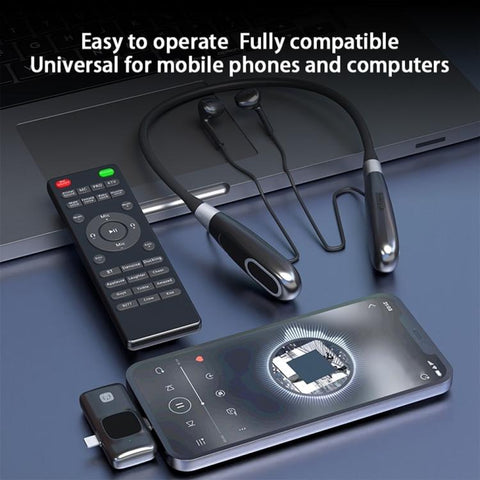 E8 Built-in Sound Card Wireless Neck-Mounted Microphone Gaming Voice Chat Headset, E8