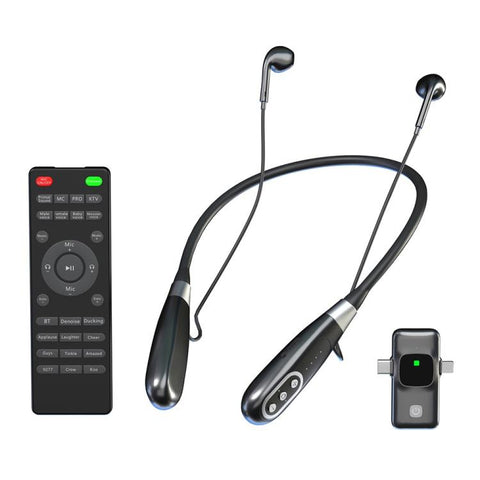 E8 Built-in Sound Card Wireless Neck-Mounted Microphone Gaming Voice Chat Headset, E8