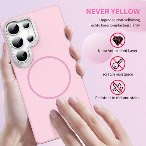 Gold Armor PC Thin Circle MagSafe Shockproof Phone Case, For Samsung Galaxy S25+ 5G, For Samsung Galaxy S25 Ultra 5G, For Samsung Galaxy A16 5G, For Samsung Galaxy A06 4G, For Samsung Galaxy S24 FE 5G