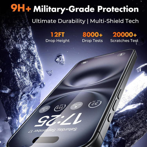 Kalebol High-Aluminum Screen-Printed Full-Coverage Anti-Fingerprint Black-Bordered HD Tempered Glass Film, For iPhone Duo Outer Screen, For iPhone 18, For iPhone 18 Pro, For iPhone 18 Pro Max, For iPhone 17 Pro Max, For iPhone 17 Pro, For iPhone 17    ...