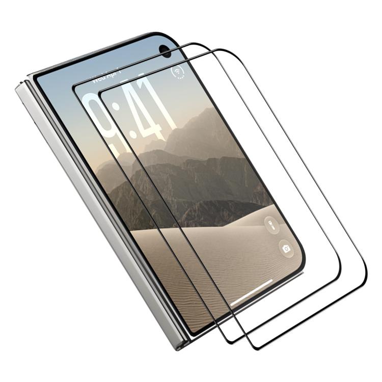 2 PCS/Pack ENKAY Thickened Glue No White Edge High Aluminum-silicon Tempered Glass Film, For iPhone Duo Outer Screen, For iPhone 18 Pro, For iPhone 18 Pro Max, For iPhone 17 Pro Max, For iPhone 17 Pro, For iPhone 17, For iPhone Air