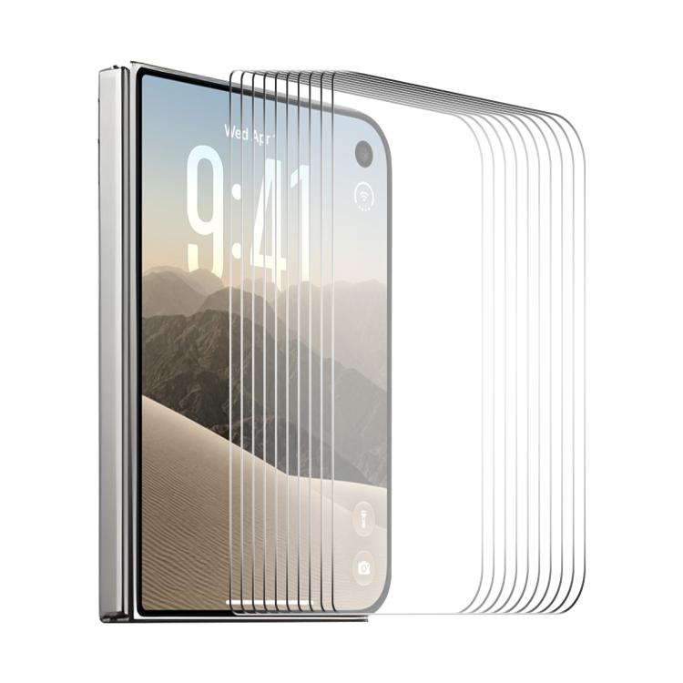 10 PCS/Pack ENKAY Thickened Glue No White Edge 9H Big Arc Edge High Aluminum-silicon Tempered Glass Film, For iPhone Duo Outer Screen, For iPhone 18 Pro, For iPhone 18 Pro Max, For iPhone 17 Pro Max, For iPhone 17 Pro, For iPhone 17, For iPhone Air
