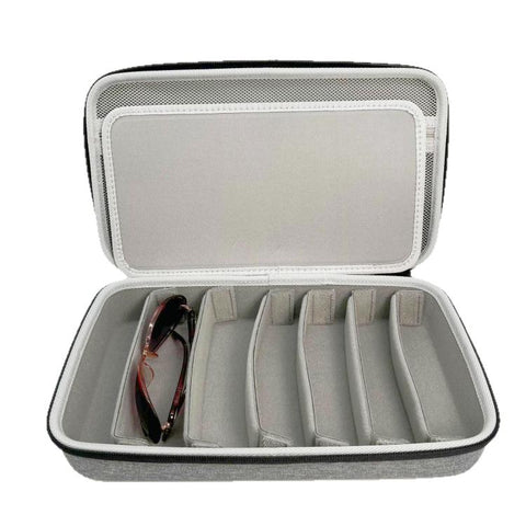 Portable Adjustable Multi-Compartment Hard Case Eyeglass Storage Bag