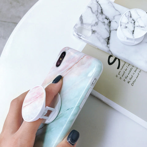 Glossy Marble Folding Bracket Anti-drop TPU Case for iPhone X / XS, Z30, Z6, Z7, Z23, Z16, Z4, Z31, Z29, Z1, Z26, Z9, Z3, Z2, Z27, Z32, Z11, Z12, Z10, Z28, Z20, Z25, Z15, Z22, Z14, Z8, Z19, Z17, Z18, Z5, Z24, Z21, Z13