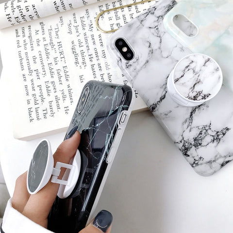 Glossy Marble Folding Bracket Anti-drop TPU Case for iPhone X / XS, Z30, Z6, Z7, Z23, Z16, Z4, Z31, Z29, Z1, Z26, Z9, Z3, Z2, Z27, Z32, Z11, Z12, Z10, Z28, Z20, Z25, Z15, Z22, Z14, Z8, Z19, Z17, Z18, Z5, Z24, Z21, Z13