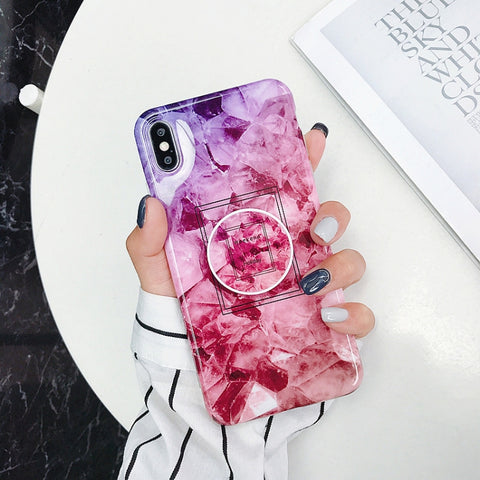 Glossy Marble Folding Bracket Anti-drop TPU Case for iPhone X / XS, Z30, Z6, Z7, Z23, Z16, Z4, Z31, Z29, Z1, Z26, Z9, Z3, Z2, Z27, Z32, Z11, Z12, Z10, Z28, Z20, Z25, Z15, Z22, Z14, Z8, Z19, Z17, Z18, Z5, Z24, Z21, Z13