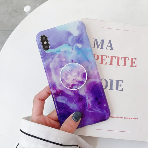 Glossy Marble Folding Bracket Anti-drop TPU Case for iPhone X / XS, Z30, Z6, Z7, Z23, Z16, Z4, Z31, Z29, Z1, Z26, Z9, Z3, Z2, Z27, Z32, Z11, Z12, Z10, Z28, Z20, Z25, Z15, Z22, Z14, Z8, Z19, Z17, Z18, Z5, Z24, Z21, Z13