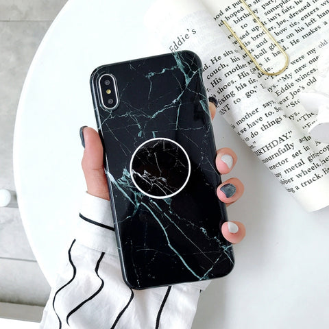 Glossy Marble Folding Bracket Anti-drop TPU Case for iPhone XR, Z30, Z6, Z7, Z23, Z16, Z4, Z31, Z29, Z1, Z26, Z9, Z3, Z2, Z27, Z32, Z11, Z12, Z10, Z28, Z20, Z25, Z15, Z22, Z14, Z8, Z19, Z17, Z18, Z5, Z24, Z21, Z13