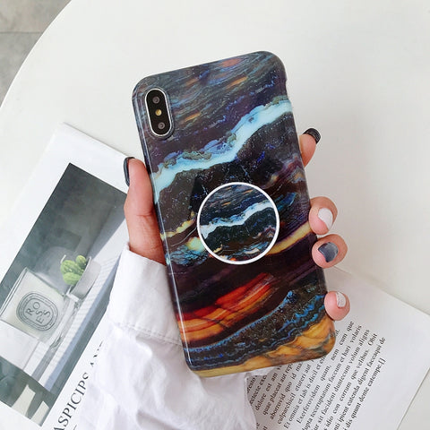 Glossy Marble Folding Bracket Anti-drop TPU Case for iPhone XR, Z30, Z6, Z7, Z23, Z16, Z4, Z31, Z29, Z1, Z26, Z9, Z3, Z2, Z27, Z32, Z11, Z12, Z10, Z28, Z20, Z25, Z15, Z22, Z14, Z8, Z19, Z17, Z18, Z5, Z24, Z21, Z13