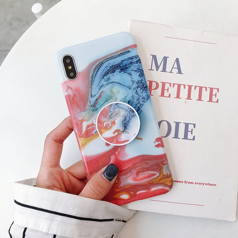 Glossy Marble Folding Bracket Anti-drop TPU Case for iPhone XR, Z30, Z6, Z7, Z23, Z16, Z4, Z31, Z29, Z1, Z26, Z9, Z3, Z2, Z27, Z32, Z11, Z12, Z10, Z28, Z20, Z25, Z15, Z22, Z14, Z8, Z19, Z17, Z18, Z5, Z24, Z21, Z13