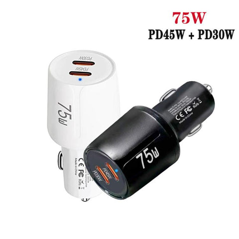 TE-P66 75W Type-C x 2 PD45W Dual Port Fast Charging Car Charger, TE-P66