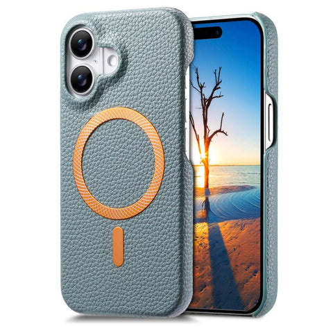 Litchi Texture Brushed MagSafe PU Back Cover Phone Case, For iPhone 16, For iPhone 15 Pro Max, For iPhone 15 Pro, For iPhone 15 Plus, For iPhone 15, For iPhone 14 Plus