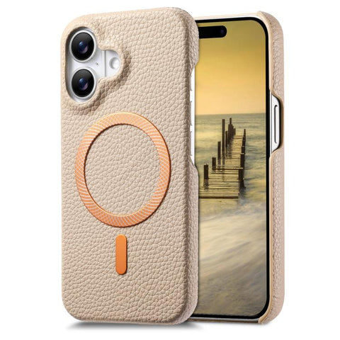 Litchi Texture Brushed MagSafe PU Back Cover Phone Case, For iPhone 16, For iPhone 15 Pro Max, For iPhone 15 Pro, For iPhone 15 Plus, For iPhone 15, For iPhone 14 Plus